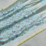 Sky Blue Colour Pure Katan Silk Handwoven Banarasi Saree