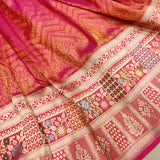 Dual Shade Pure Katan Silk Handwoven Banarasi Saree