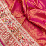 Dual Shade Pure Katan Silk Handwoven Banarasi Saree