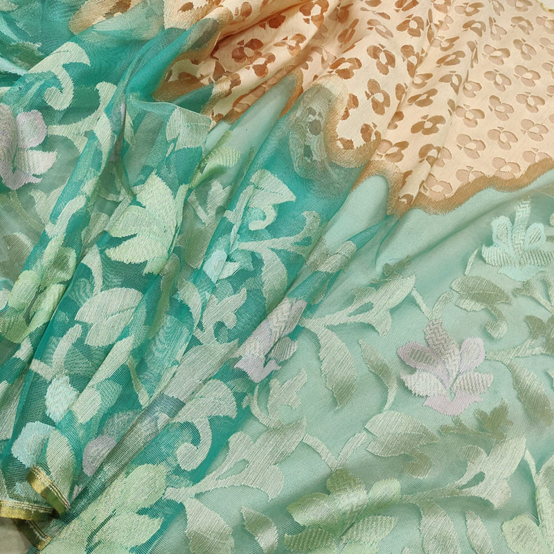 Pure kora Net Handwoven Banarasi Saree