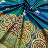 Dual Shade Pure Katan Silk Handwoven Banarasi Saree