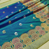 Dual Shade Pure Katan Silk Handwoven Banarasi Saree