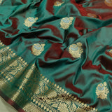 Dual Shade Pure Katan Silk Handwoven Banarasi Saree