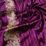 Wine Color Pure Katan Silk Handwoven Banarasi Saree