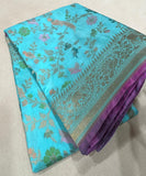 Sky Blue Color Pure Katan Silk Handwoven Banarasi Saree