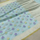 Sky Blue Color Pure Katan Silk Handwoven Banarasi Saree