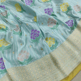 Sky Blue Color Pure Katan Silk Handwoven Banarasi Saree