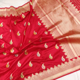 Red Color Katan Silk Handwoven Banarasi Saree