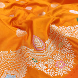 Orange Colour Pure Katan Silk Handwoven Banarasi Saree