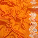 Orange Colour Pure Katan Silk Handwoven Banarasi Saree