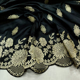 Black Color Katan Silk Handwoven Banarasi Saree