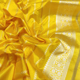 Dual Shade Pure Kora Silk Handwoven Banarasi Saree