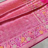 Pink Colour Pure Katan Silk Handwoven Banarasi Saree