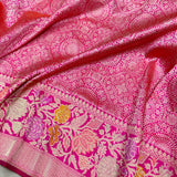 Pink Colour Pure Katan Silk Handwoven Banarasi Saree