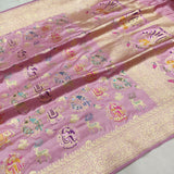 Pastel Colour Katan Silk Handwoven Banarasi Saree