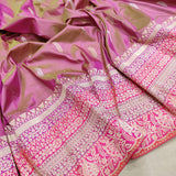 Dual Shade Katan Silk Handwoven Banarasi Saree