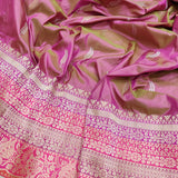 Dual Shade Katan Silk Handwoven Banarasi Saree