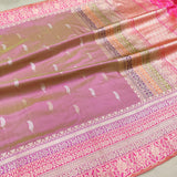 Dual Shade Katan Silk Handwoven Banarasi Saree