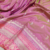 Dual Shade Katan Silk Handwoven Banarasi Saree