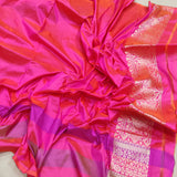 Dual Shade Katan Silk Handwoven Banarasi Saree