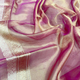 Dual Shade Pure Tissue Silk Handwoven Banarasi Saree