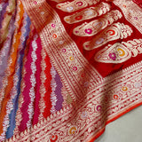 Multicolor Pure Katan Silk Handwoven Banarasi Saree