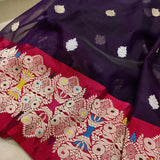 Pure Kora Silk Handwoven Banarasi Saree