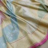 Multi Color Pure Katan Silk Handwoven Banarasi Rangkat Saree