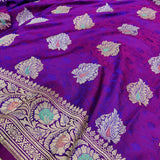 Dual Shade Pure Katan Silk Handwoven Banarasi Saree