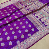 Dual Shade Pure Katan Silk Handwoven Banarasi Saree