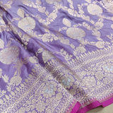 Lavender Color Pure Katan Silk Handwoven Banarasi Saree