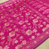 Pure Katan silk ektara jamdani Banarasi saree.