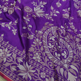 Purple Color Pure Katan silk ektara jamdani Banarasi saree.