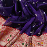 Purple Color Pure Kora Silk Handwoven Banarasi Saree