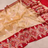 Pure Kora Silk Handwoven Banarasi Saree