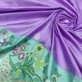 Lavender Color Katan Silk Handwoven Banarasi Saree