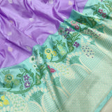 Lavender Color Katan Silk Handwoven Banarasi Saree