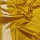 Yellow Color Pure Katan Silk Handwoven Banarasi Saree