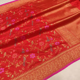 Red Color Pure Katan Silk Handwoven Banarasi Saree