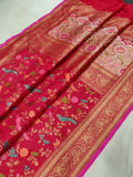 Red Color Pure Katan Silk Handwoven Banarasi Saree