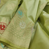 Pastel Color Pure Katan Silk Handwoven Banarasi Saree