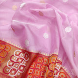 Pink Colour Pure Kora Silk Handwoven Banarasi Saree