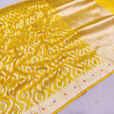 Yellow Color Pure Katan Silk Handwoven Banarasi Saree