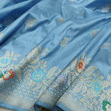 Sky Blue Color Pure Katan Silk Handwoven Banarasi Saree