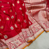 Red Color Pure Katan Silk Handwoven Banarasi Saree