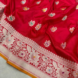 Red Color Pure Katan Silk Handwoven Banarasi Saree