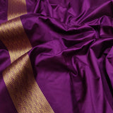 Lavender Color Pure Kora Silk Handwoven Banarasi Saree