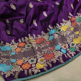 Purple Color Katan Silk Handwoven Banarasi Saree