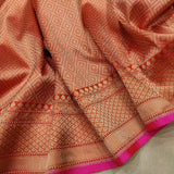 Red Color Pure Katan Silk Handwoven Tanchoi Banarasi Saree