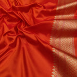 Red Color Pure Katan Silk Handwoven Tanchoi Banarasi Saree